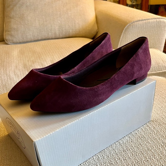 Rockport Pointed Ballet Flats Total Motion Truteck H79557 Purple Suede 8.5 - Picture 1 of 6